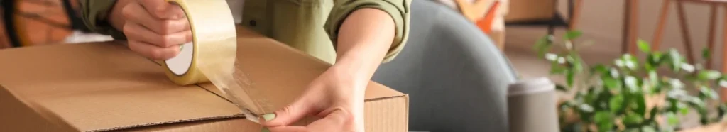 Sealing a box with a tape