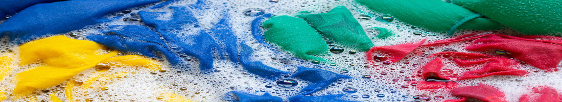 Washing clothes, colorful clothes soaked